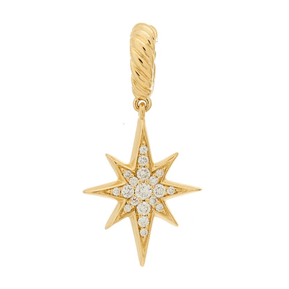 David Yurman 18K Yellow Gold Diamond North Star Amulet Pendant 1 of 4