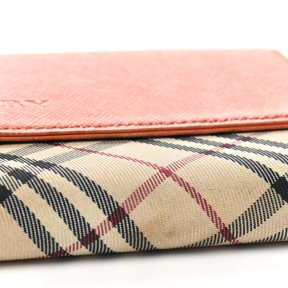 Burberry Calfskin House Check Continental Flap Wallet Orange 21 of 22