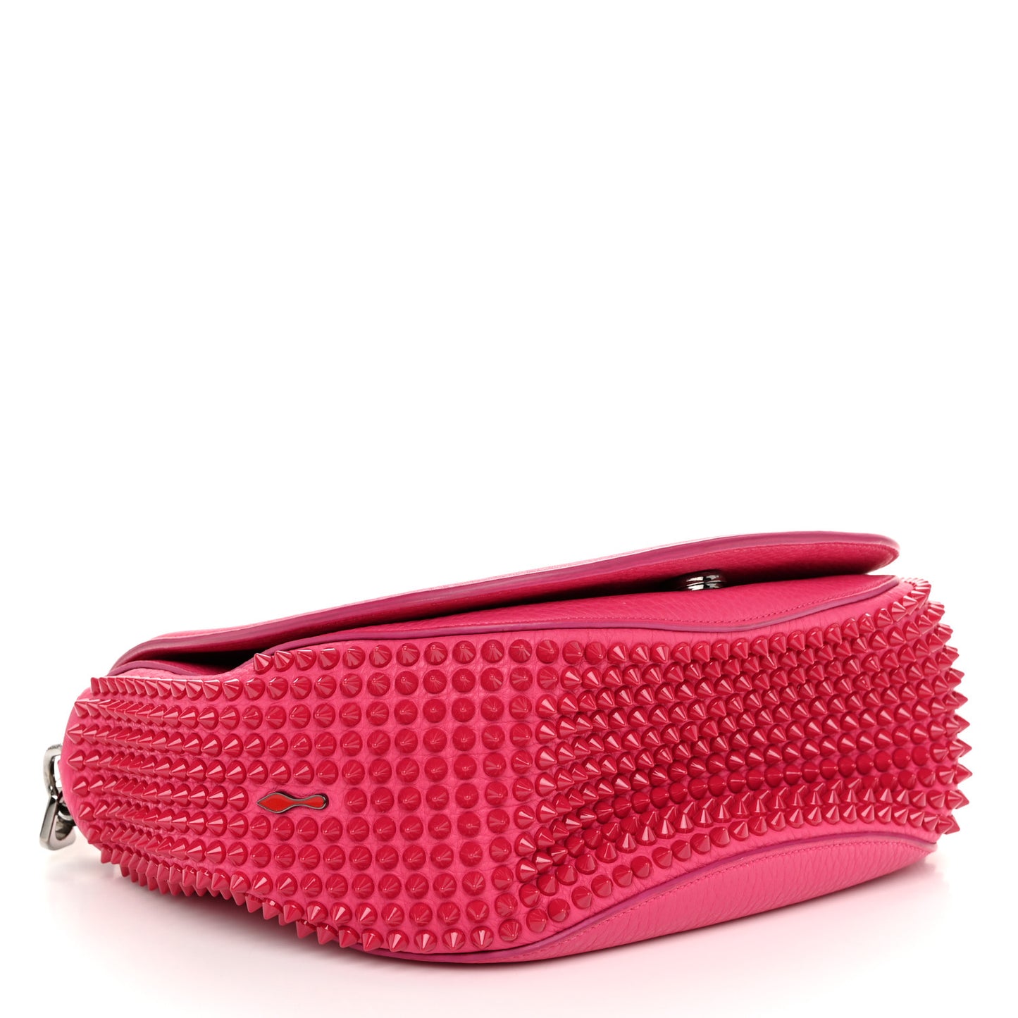 Calfskin Spikes Panettone Messenger Hot Pink