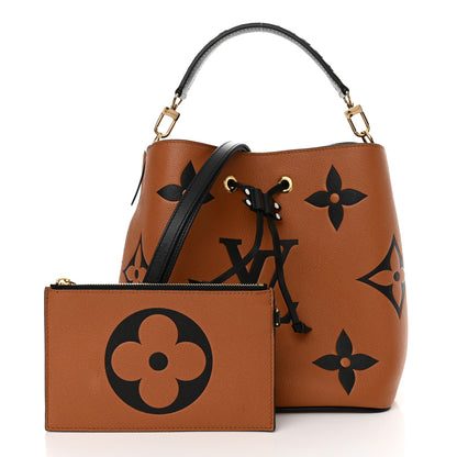 Louis Vuitton Empreinte Monogram Giant Crafty Neonoe MM Caramel Black 3 of 12