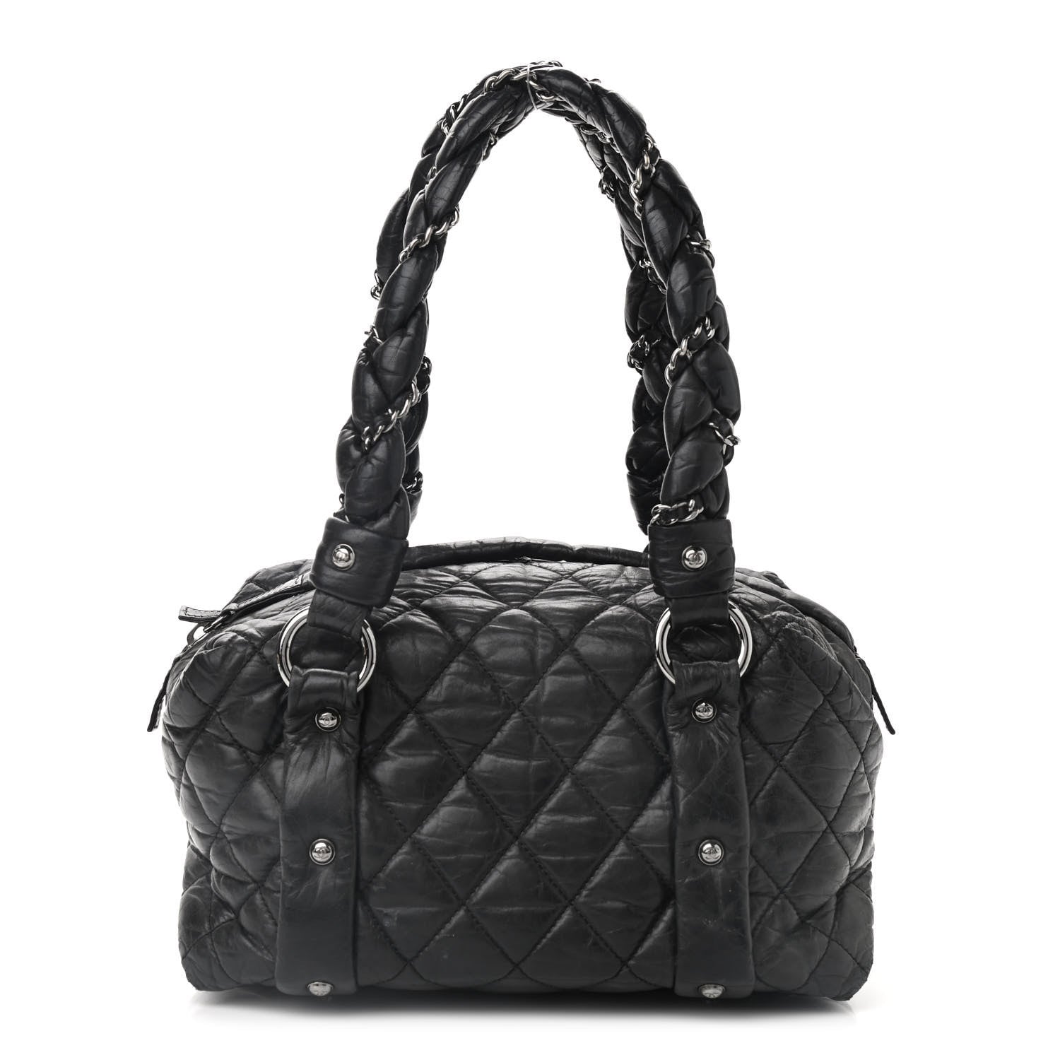 Chanel Distressed Lambskin Lady Braid Small Tote Black 1 of 11