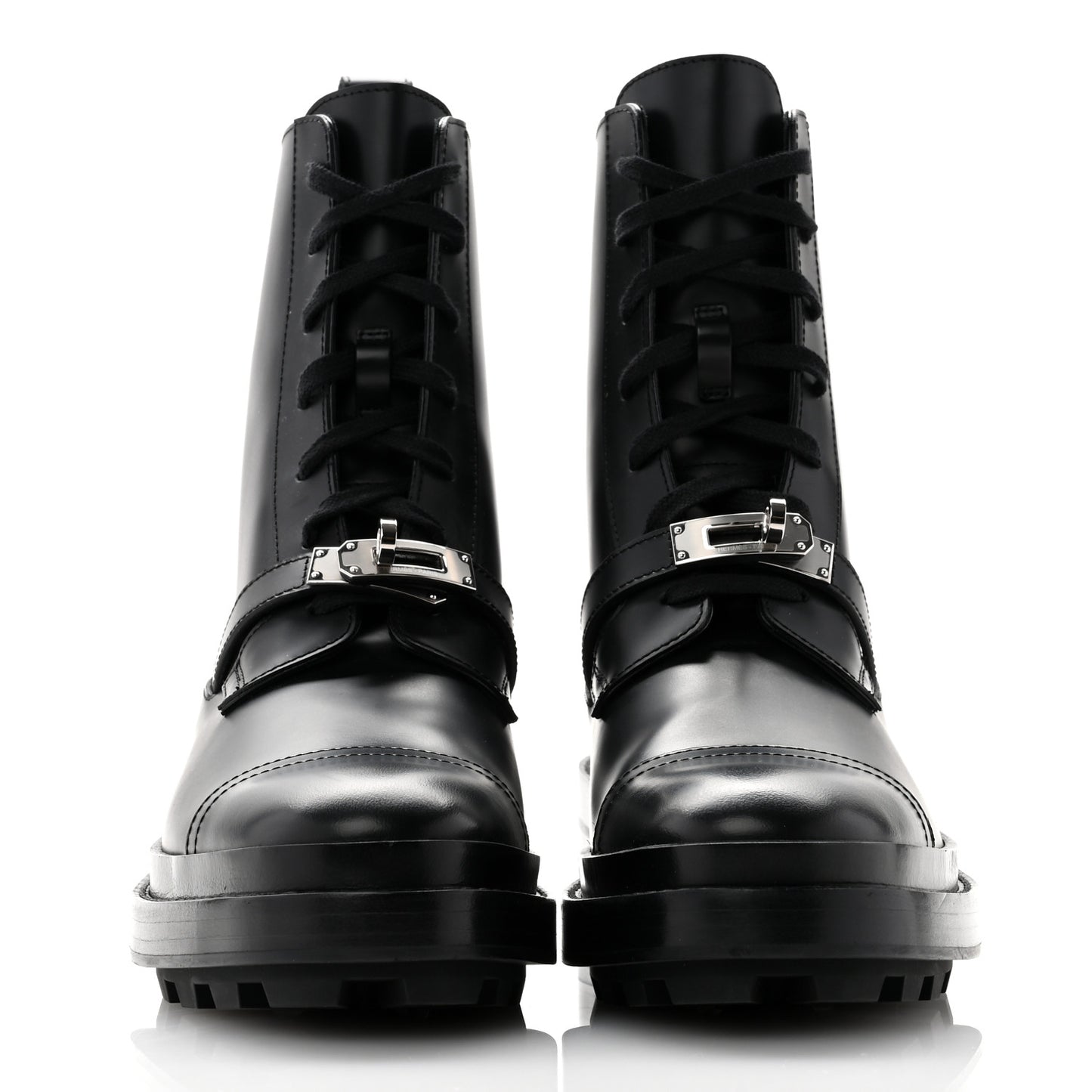 Glossed Calfskin Funk Ankle Boots 38.5 Black