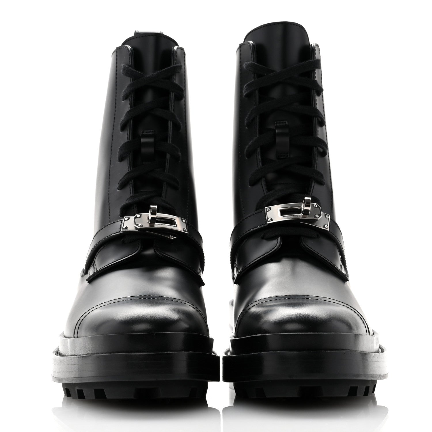 Hermes Glossed Calfskin Funk Ankle Boots 38.5 Black 2 of 10