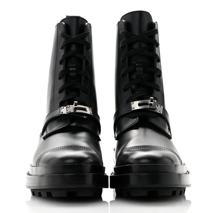 Hermes Glossed Calfskin Funk Ankle Boots 38.5 Black 2 of 10