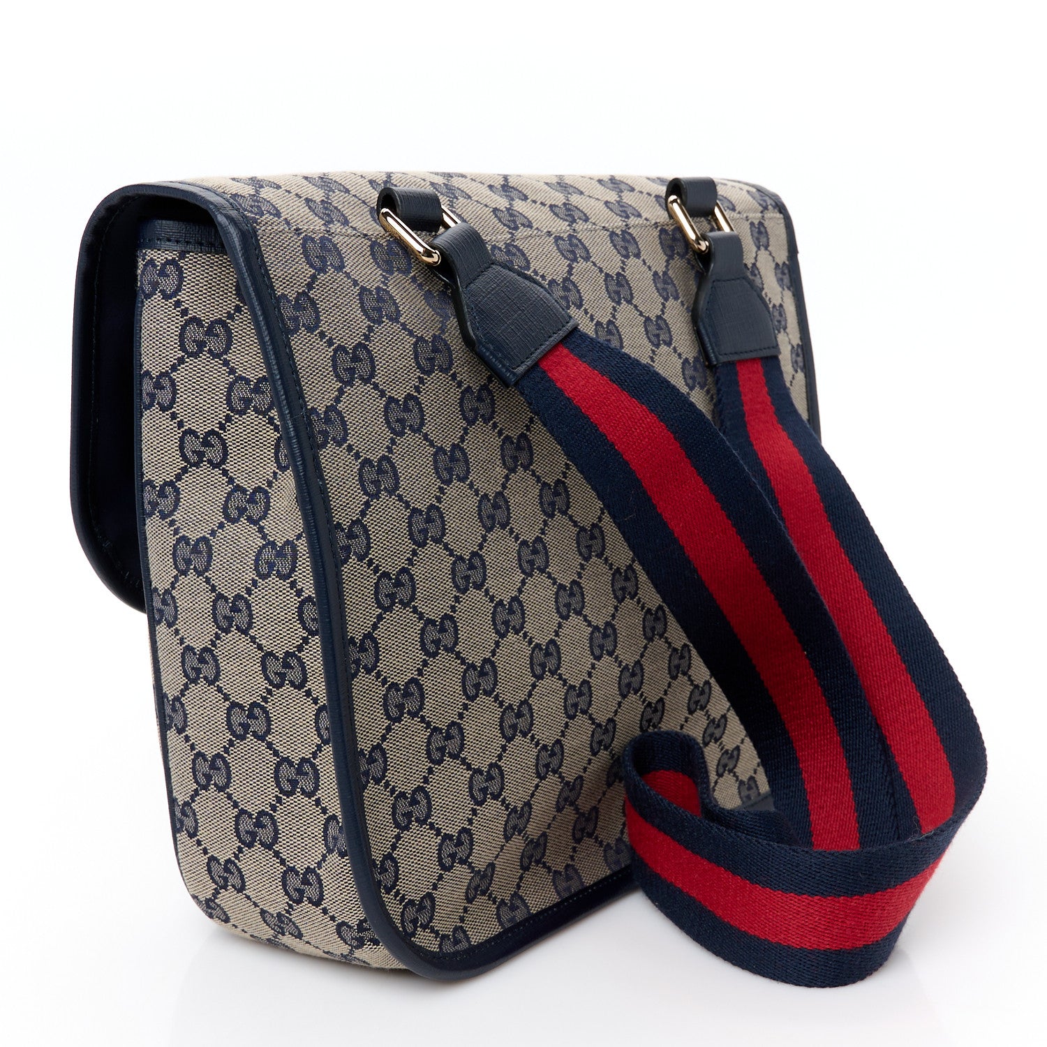 Gucci Monogram Web Childrens Messenger Bag Beige Blue 3 of 11