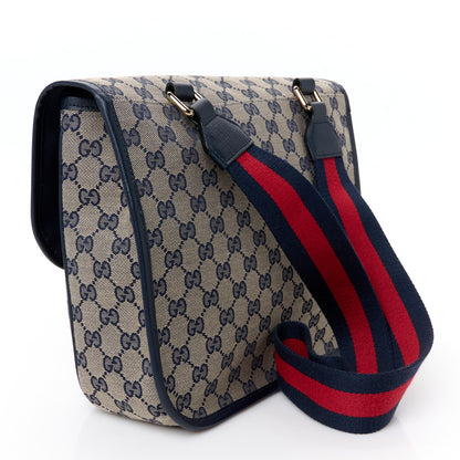 Gucci Monogram Web Childrens Messenger Bag Beige Blue 3 of 11