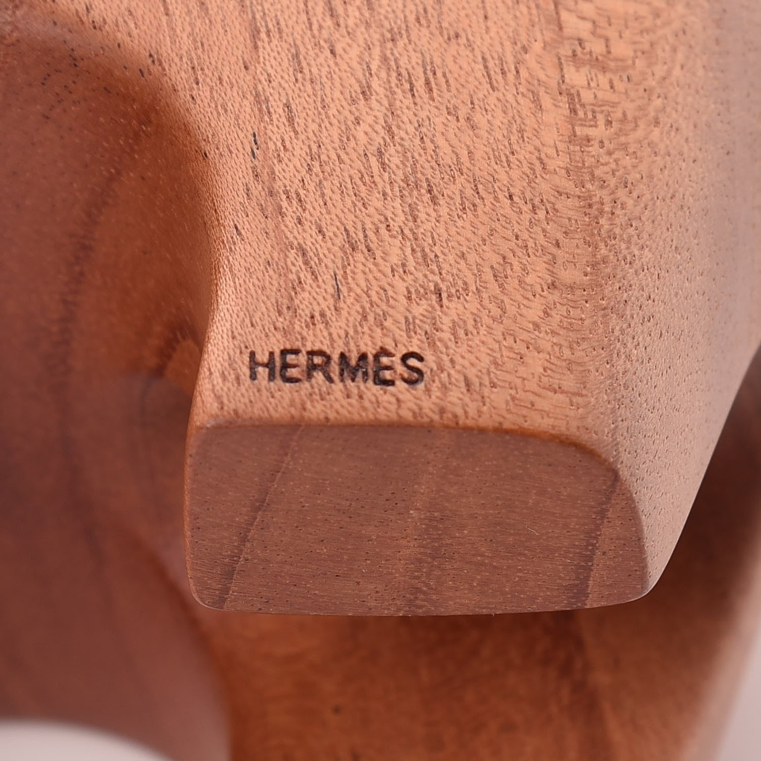 Hermes Mahogany Wood Elephant Lao Paperweight Naturel 11 of 13