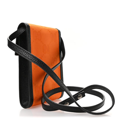 Gucci Econyl Nylon Monogram Off The Grid Crossbody Bag Carrot Orange Black 3 of 10