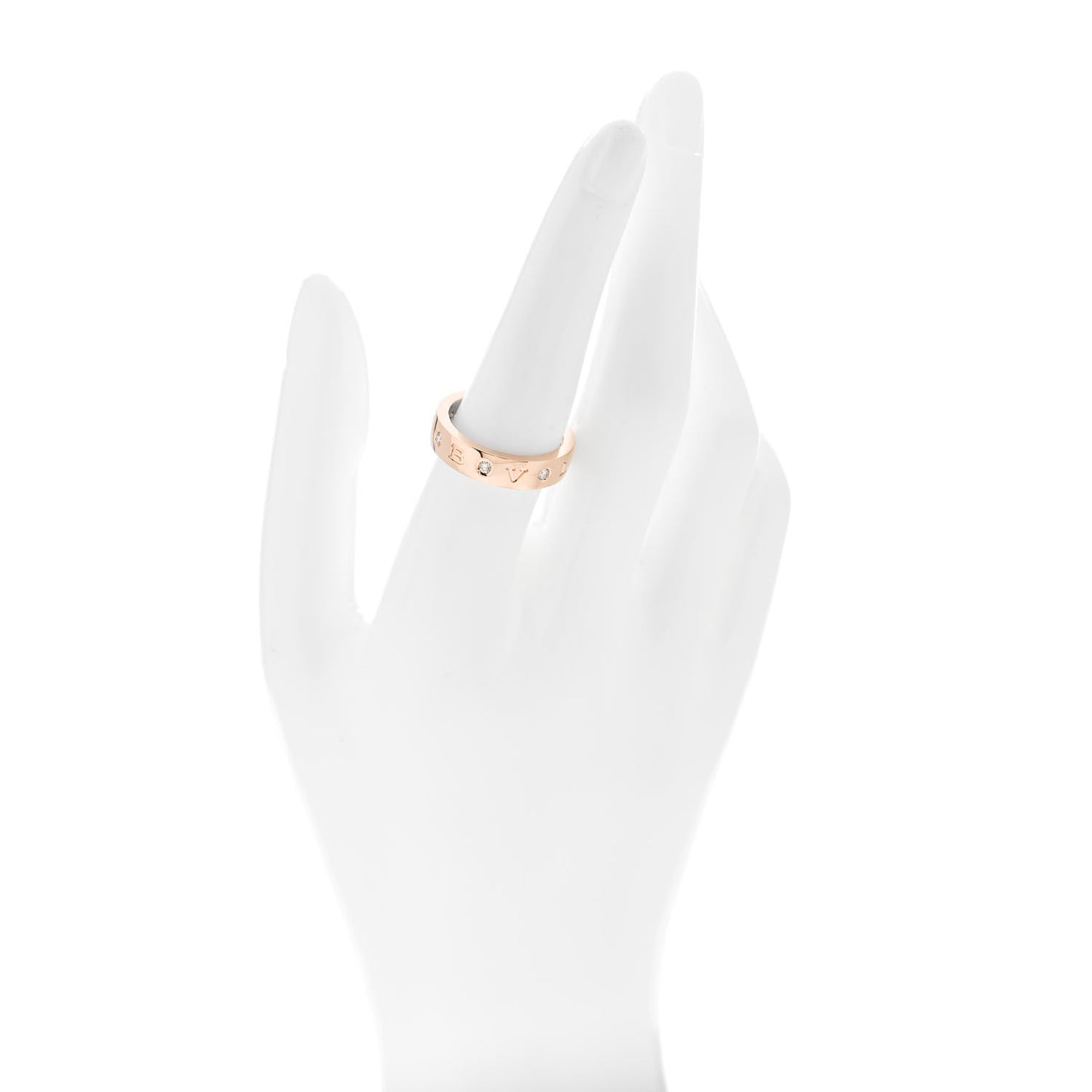 18K Rose Gold 7 Diamond B.Zero1 Essential Band Ring 57 8
