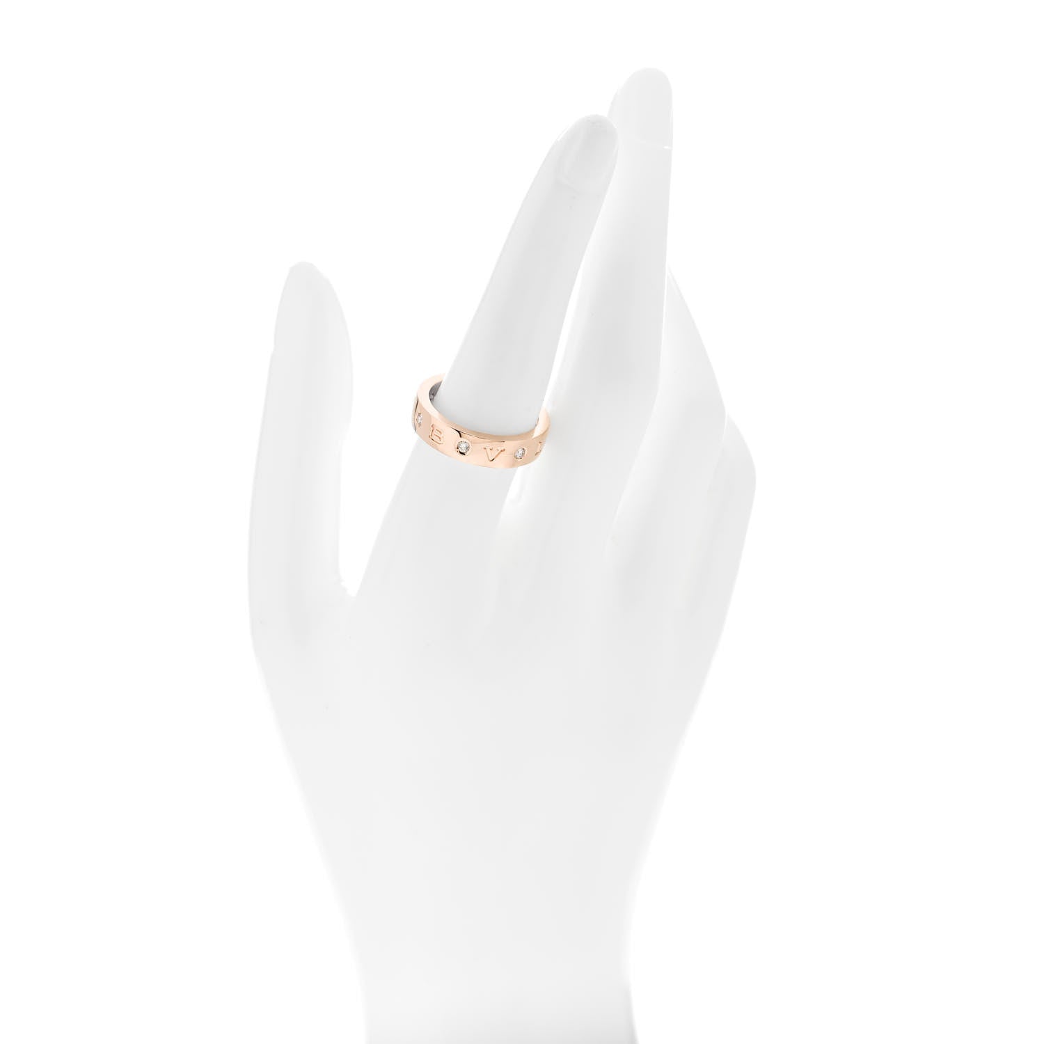 Bulgari 18K Rose Gold 7 Diamond B.Zero1 Essential Band Ring 57 8 2 of 6