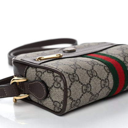Gucci GG Supreme Monogram Web Mini Ophidia Shoulder Bag Brown 9 of 14