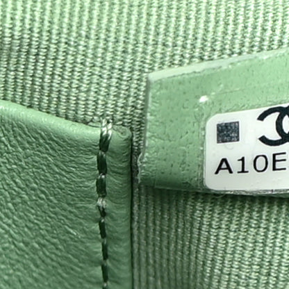 Chanel Shiny Lambskin Quilted Chain Around Drawstring Bucket Clutch With Chain Green 7 of 10