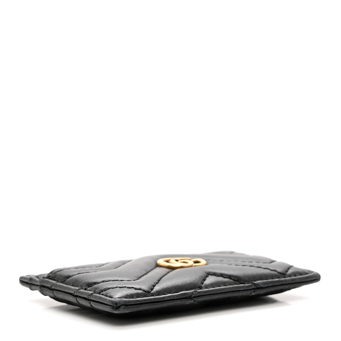 Calfskin Matelasse GG Marmont Card Holder Black