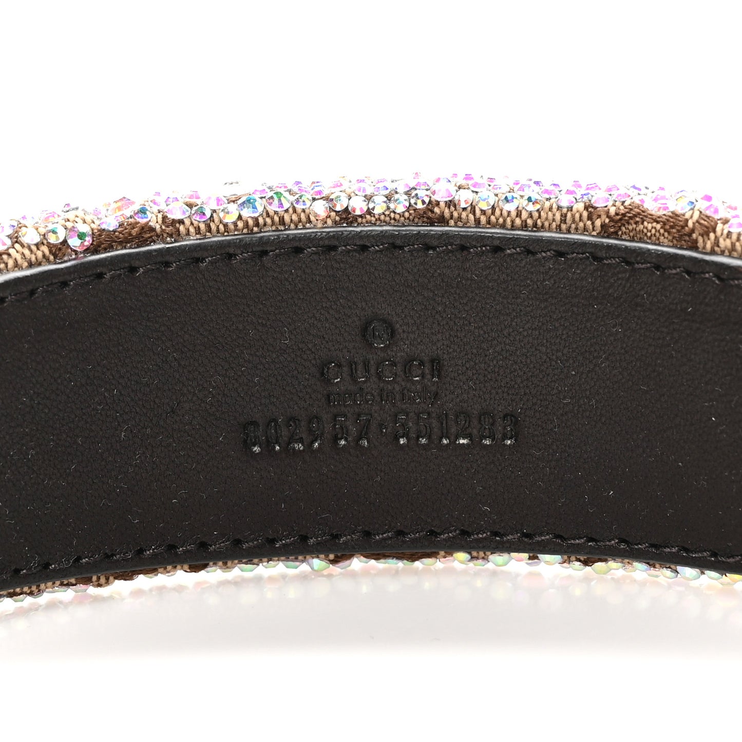 GG Canvas Crystal Monogram Headband Brown