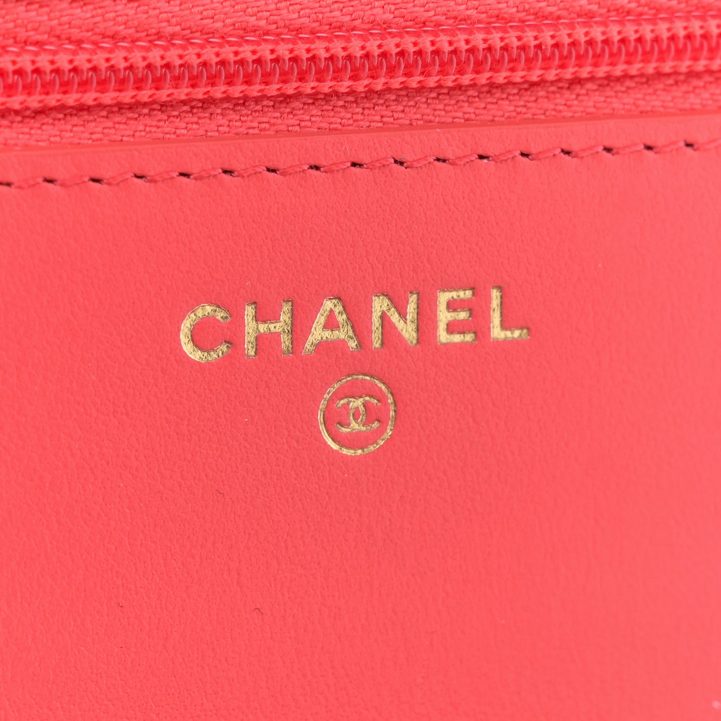 Caviar Quilted Bow Wallet On Chain WOC Orange
