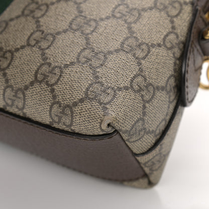 Gucci GG Supreme Monogram Textured Dollar Calfskin Web Small Ophidia Dome Shoulder Bag Beige Ebony New Acero 12 of 12