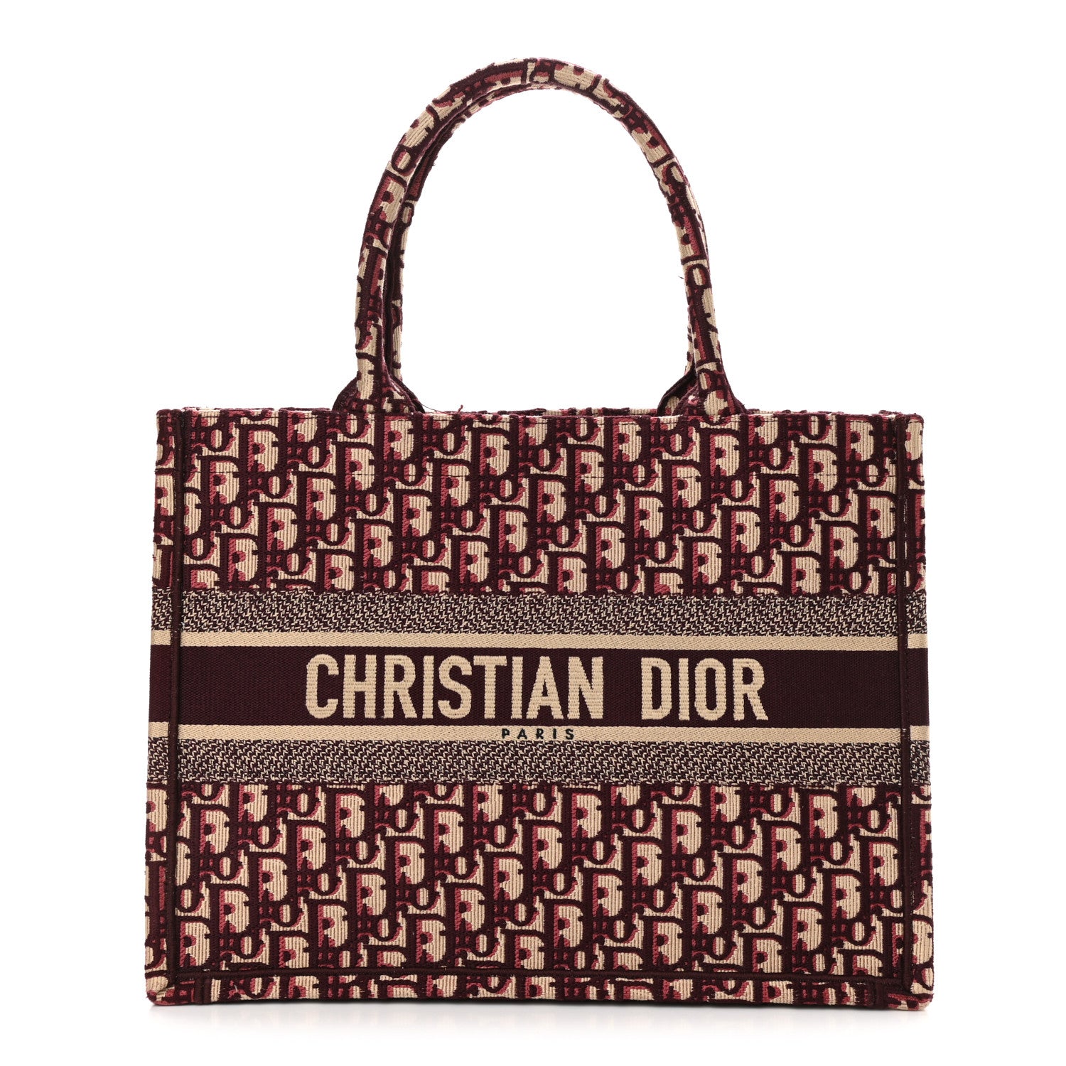Christian Dior Oblique Medium Book Tote Burgundy Multicolor 1 of 13