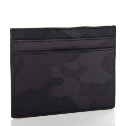 Saint Laurent Calfskin Camouflage Credit Card Case Black Grey 3 of 8
