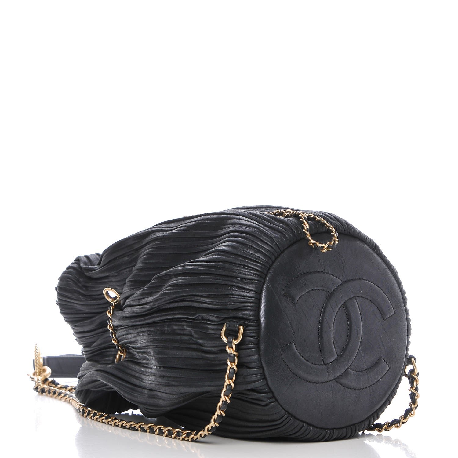 Chanel Iridescent Crumpled Calfskin Small Coco Pleats Backpack Navy 4 of 7