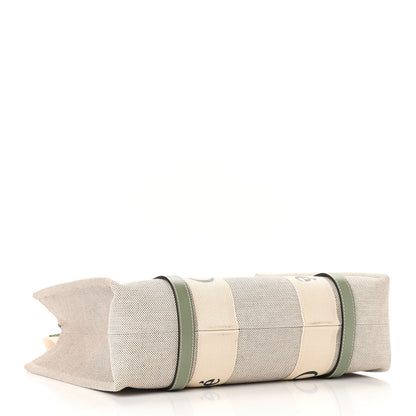 Chloe Cotton Calfskin Medium Woody Ribbon Tote White Green 4 of 9