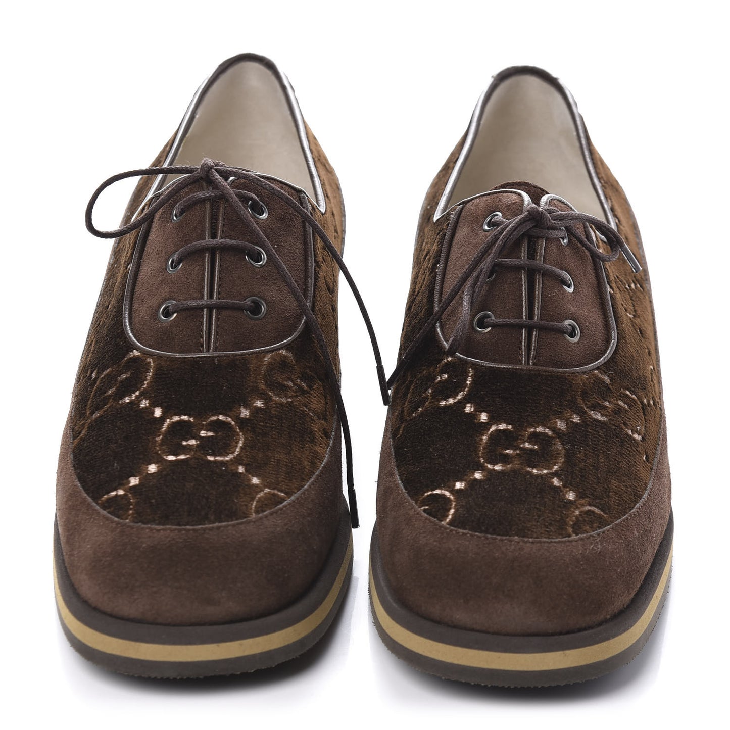 Velvet GG Monogram Thompson Derby Loafers 40 Vintage Cocoa Brown