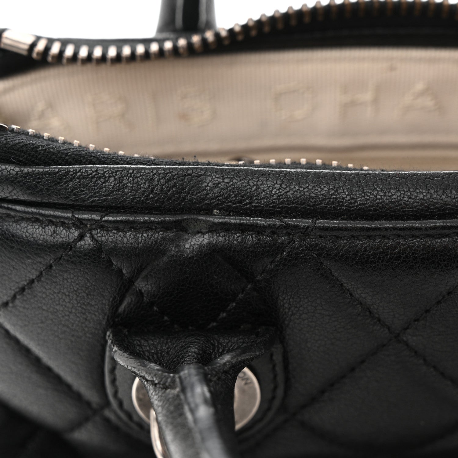Chanel Shiny Sheepskin Quilted Small Shopping Tote Black 12 of 15