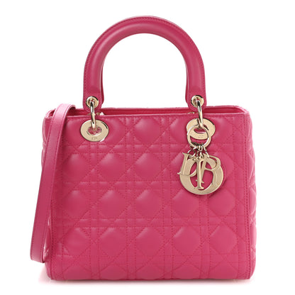 Christian Dior Lambskin Cannage Medium Lady Dior Fuchsia 1 of 11
