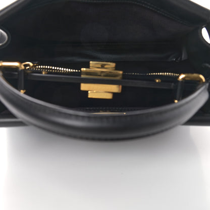 Fendi Vitello Seta Shiny Nappa Medium Peekaboo Iconic Satchel Black 4 of 9