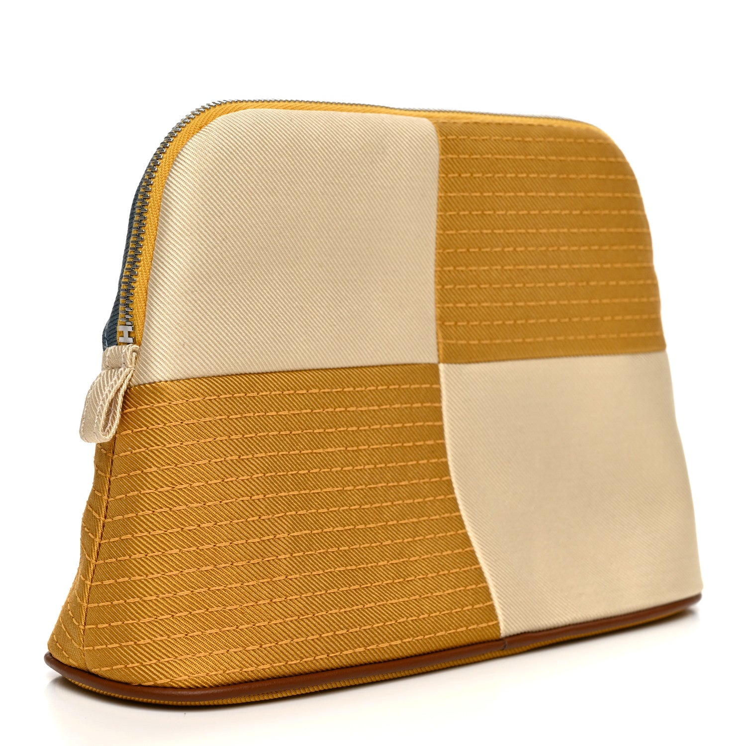 Hermes Silk Cotton Canvas Mini Bolide Hippique Case Ocre 3 of 7