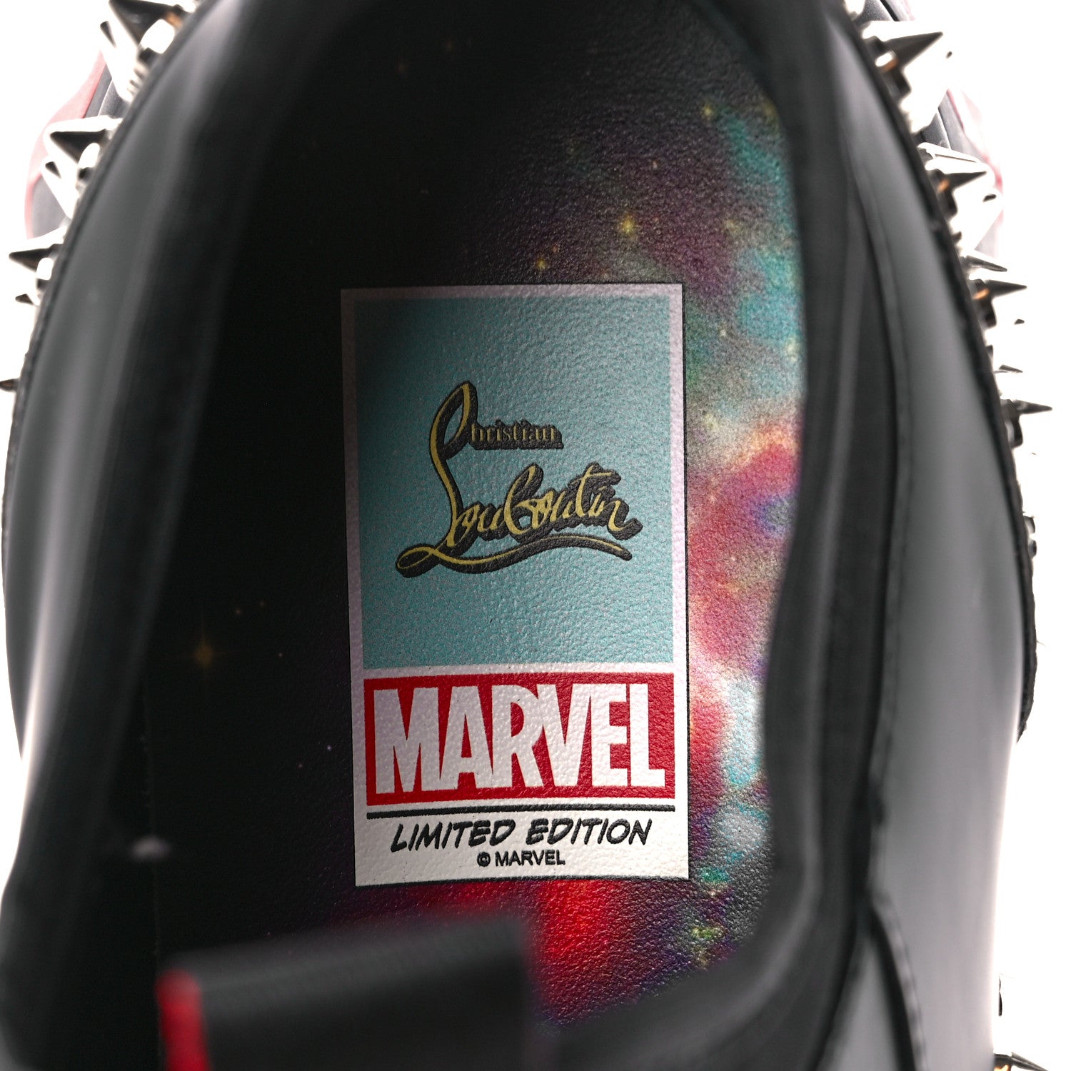 Christian Louboutin X Marvel Khonshu Calfskin Gommato Loubishark Mens Sneakers 37.5 Black Silver 8 of 10
