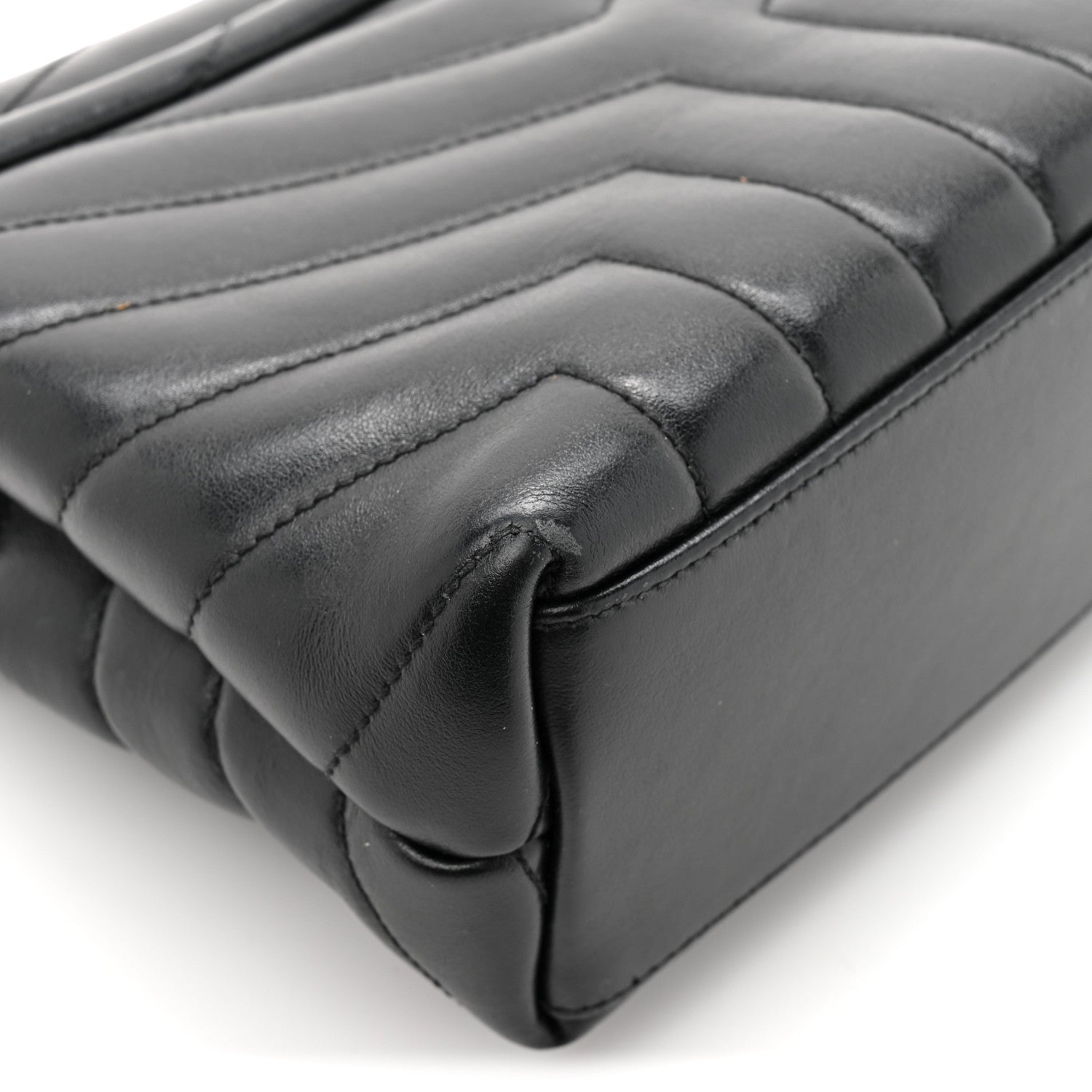 Saint Laurent Calfskin Y Quilted Monogram Small Loulou Chain Satchel Black Black 13 of 14