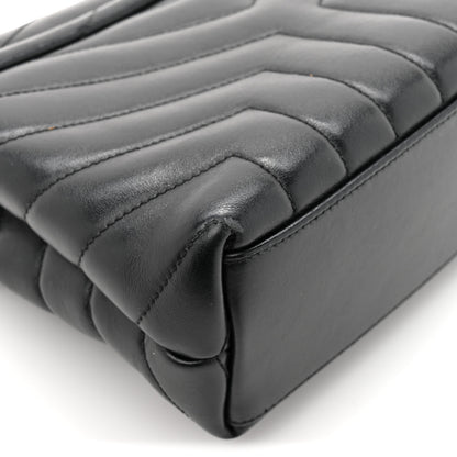 Saint Laurent Calfskin Y Quilted Monogram Small Loulou Chain Satchel Black Black 13 of 14