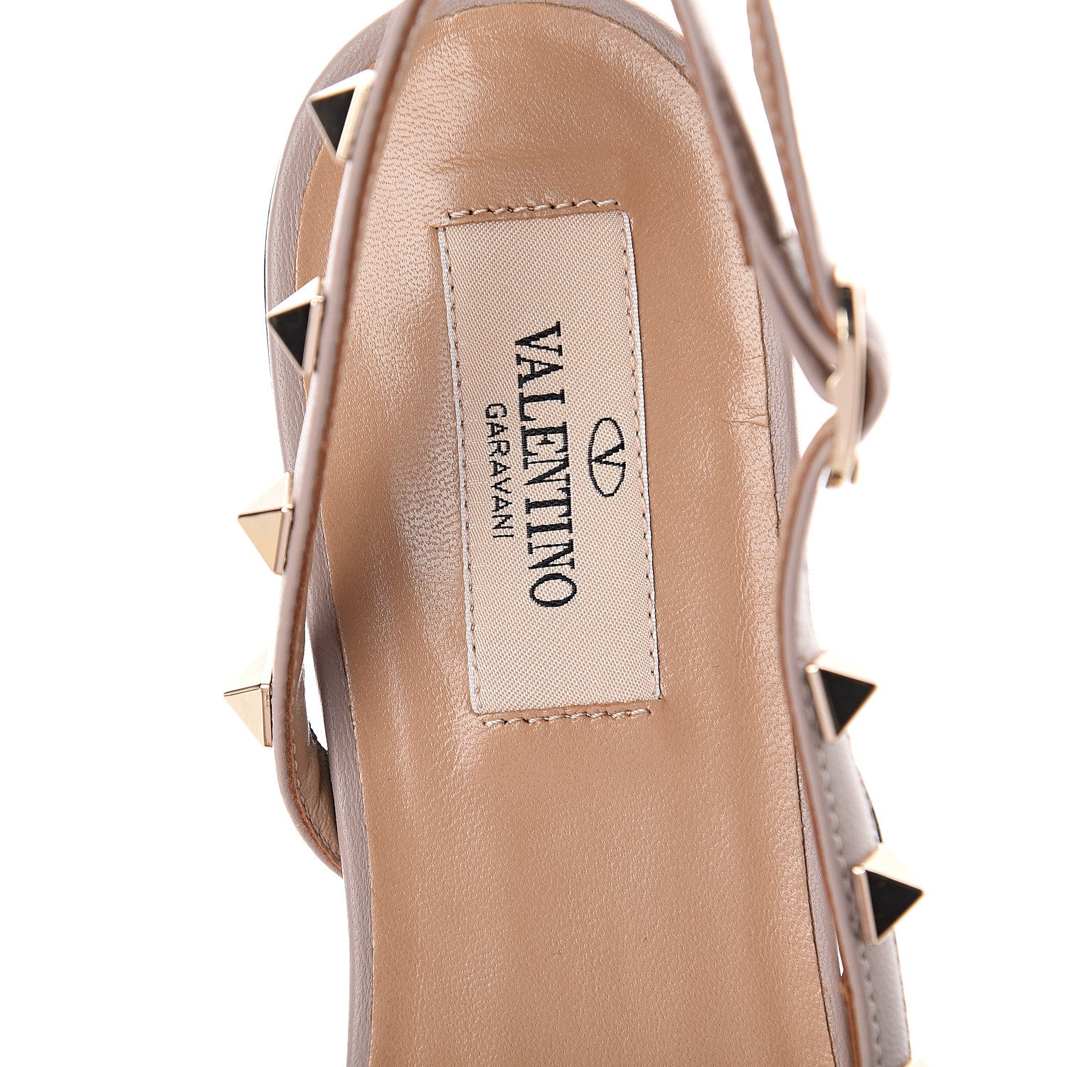 Valentino Garavani Nappa Rockstud Slingback Flats 37.5 Black Poudre 5 of 7