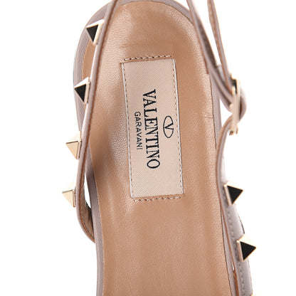 Valentino Garavani Nappa Rockstud Slingback Flats 37.5 Black Poudre 5 of 7