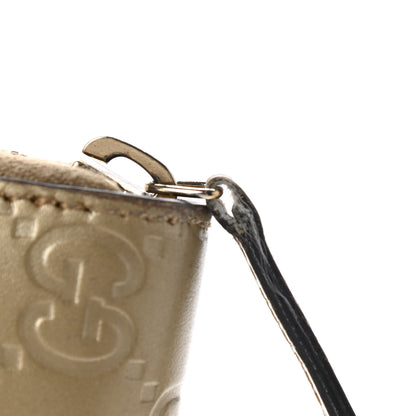 Gucci Metallic Guccissima Bow Zip Around Wallet Golden Beige 8 of 8
