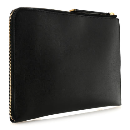 Fendi Vitello Elite Monster Eyes Studded Zip Around Pouch Black 3 of 8