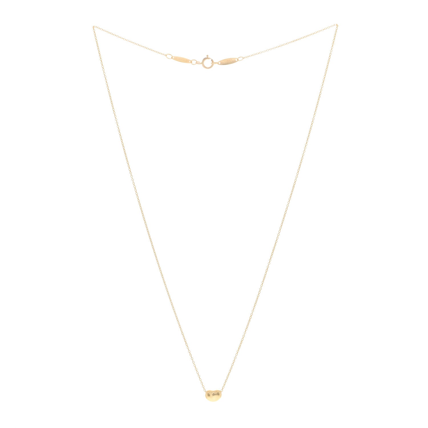 Tiffany 18K Yellow Gold 6.5mm Elsa Peretti Bean Pendant Necklace 2 of 3