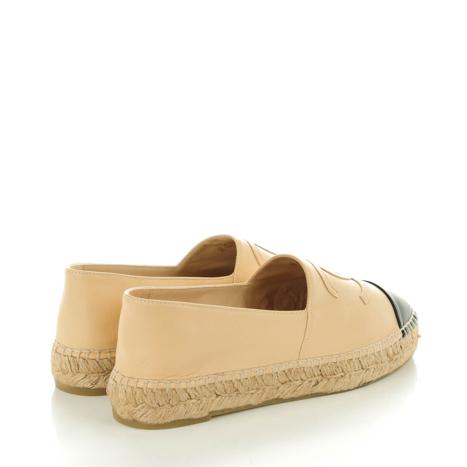 Chanel Lambskin CC Espadrilles 38 Beige Black 4 of 9