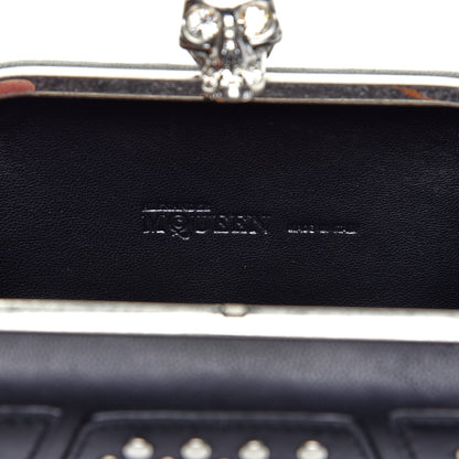 Alexander McQueen Calfskin Studded Punk Skull Box Clutch Black 8 of 10