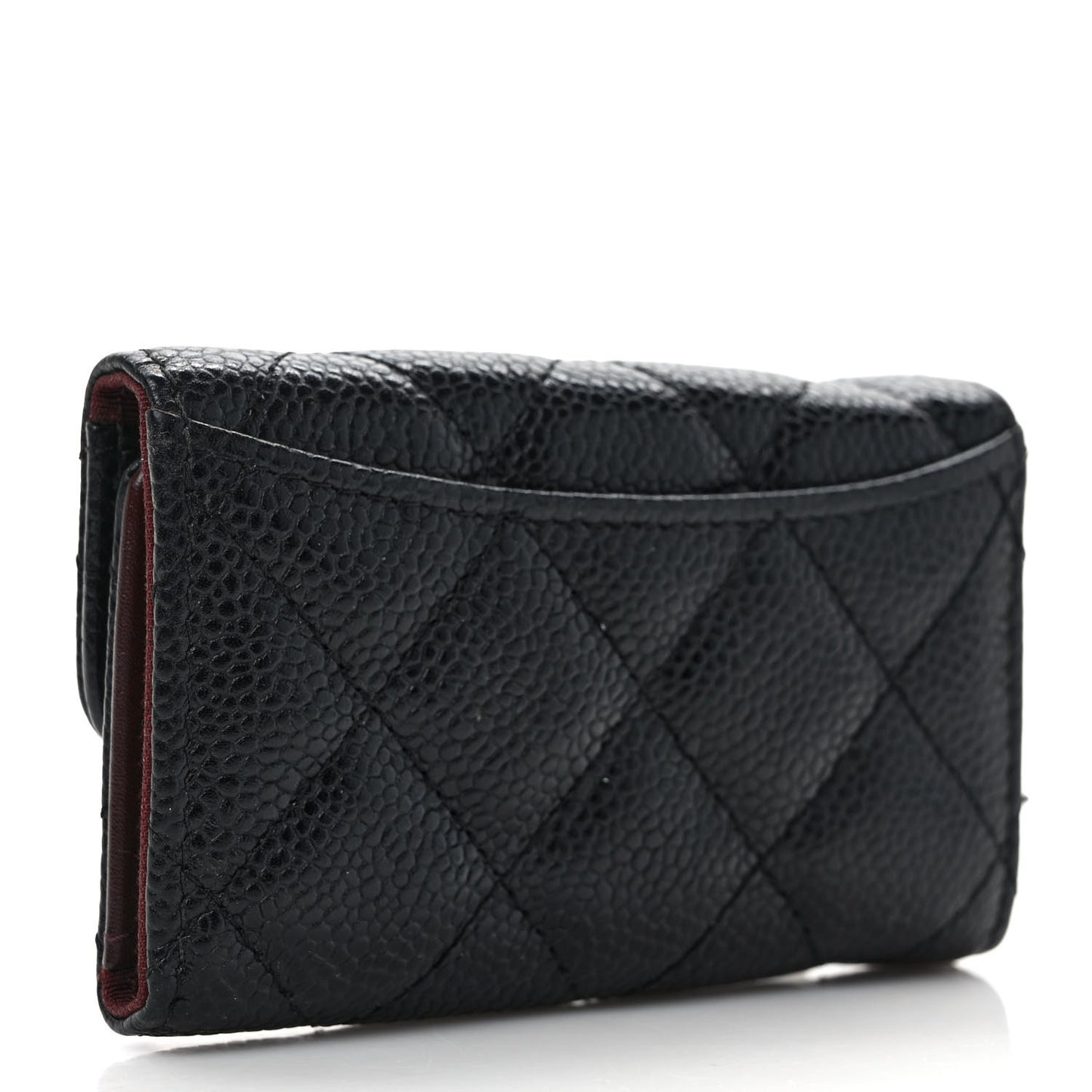 Caviar Quilted 6 Key Holder Black