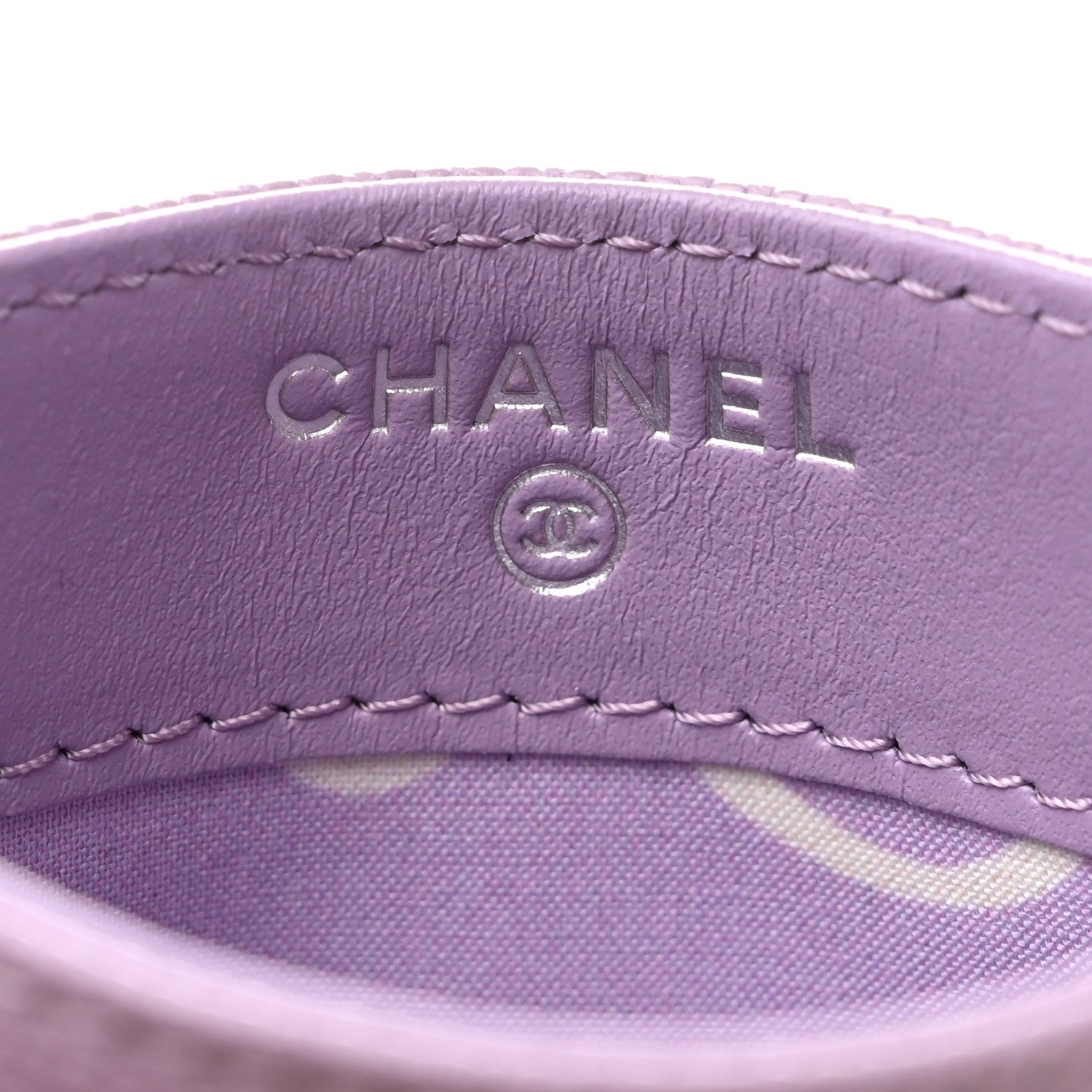 Chanel Caviar Quilted CC Logo Card Holder Light Purple 6 of 9