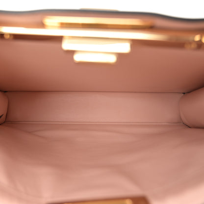 Fendi Vitello Seta Shiny Nappa Medium Peekaboo I SEE U Satchel Black Light Rose 5 of 11