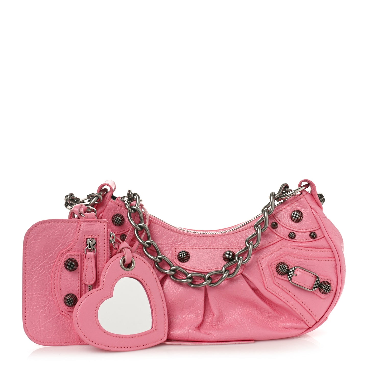 Agneau Arena Le Cagole Chain Shoulder Bag XS Sweet Pink