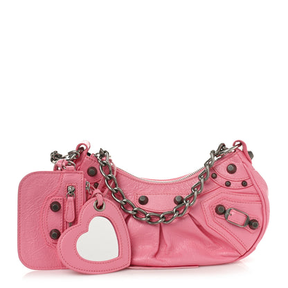 Balenciaga Agneau Arena Le Cagole Chain Shoulder Bag XS Sweet Pink 1 of 9