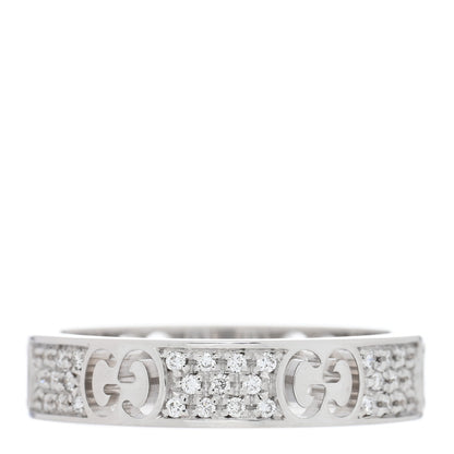 Gucci 18K White Gold Diamond Icon Stardust Band Ring 53 6.5 3 of 5
