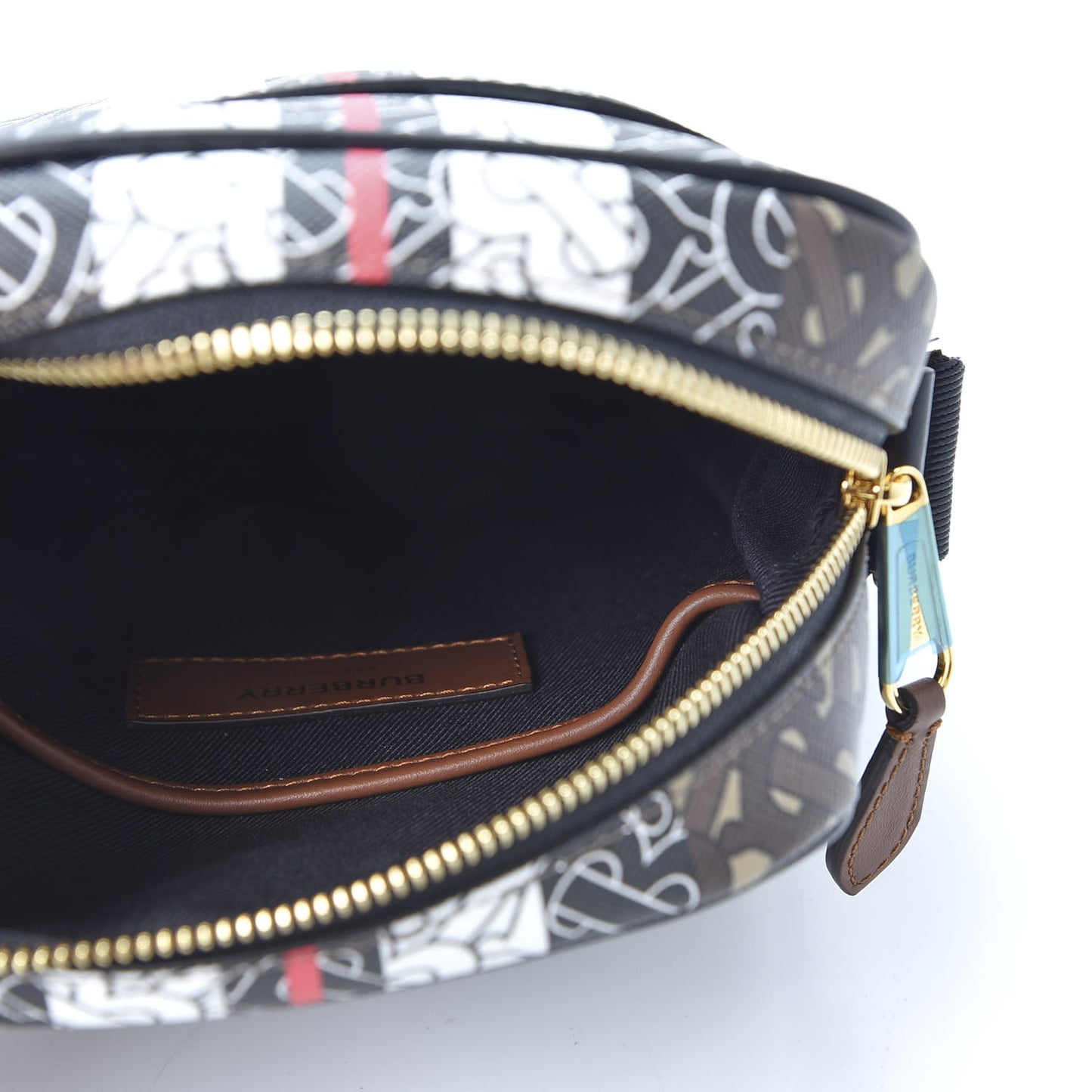 E-Canvas Monogram Stripe Thornton Messenger Bag Bridle Brown
