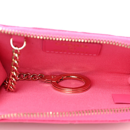 Chanel Caviar Quilted Zipped Key Holder Case Pink 5 of 10