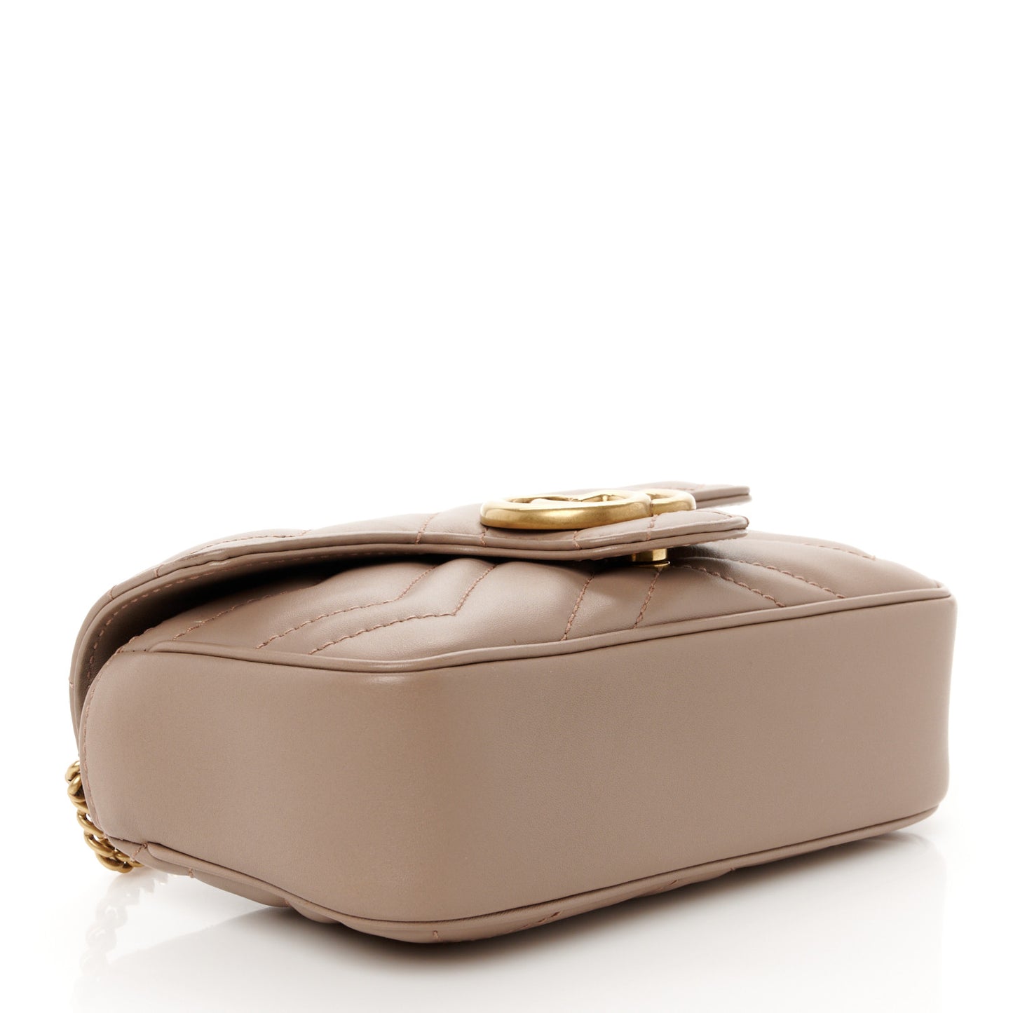 Calfskin Matelasse Super Mini GG Marmont Shoulder Bag Porcelain Rose