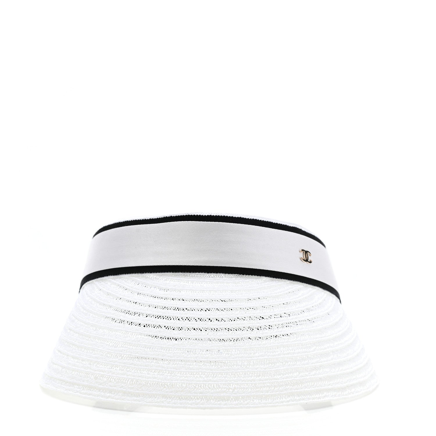 Chanel Abaca Cotton Ribbon Visor S Ecru White 3 of 9