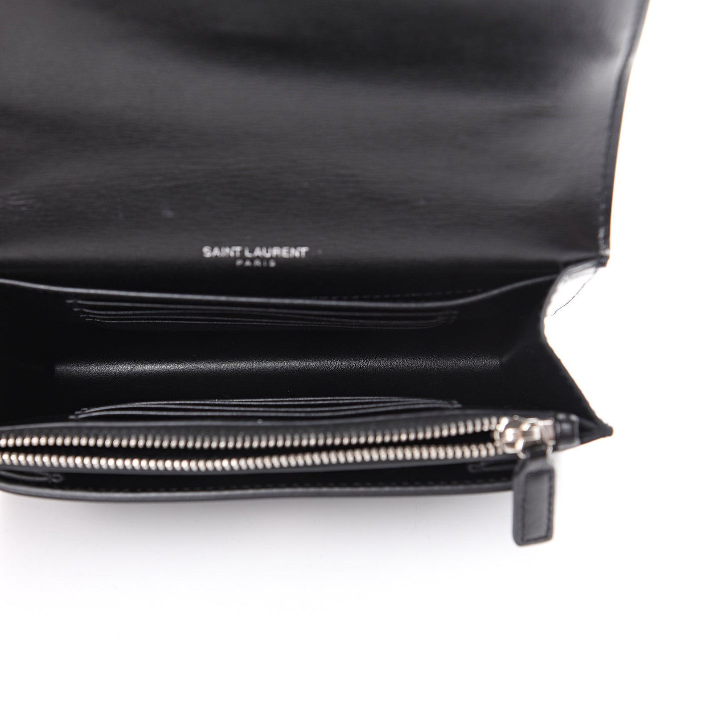 Calfskin Monogram Sunset Chain Wallet Black